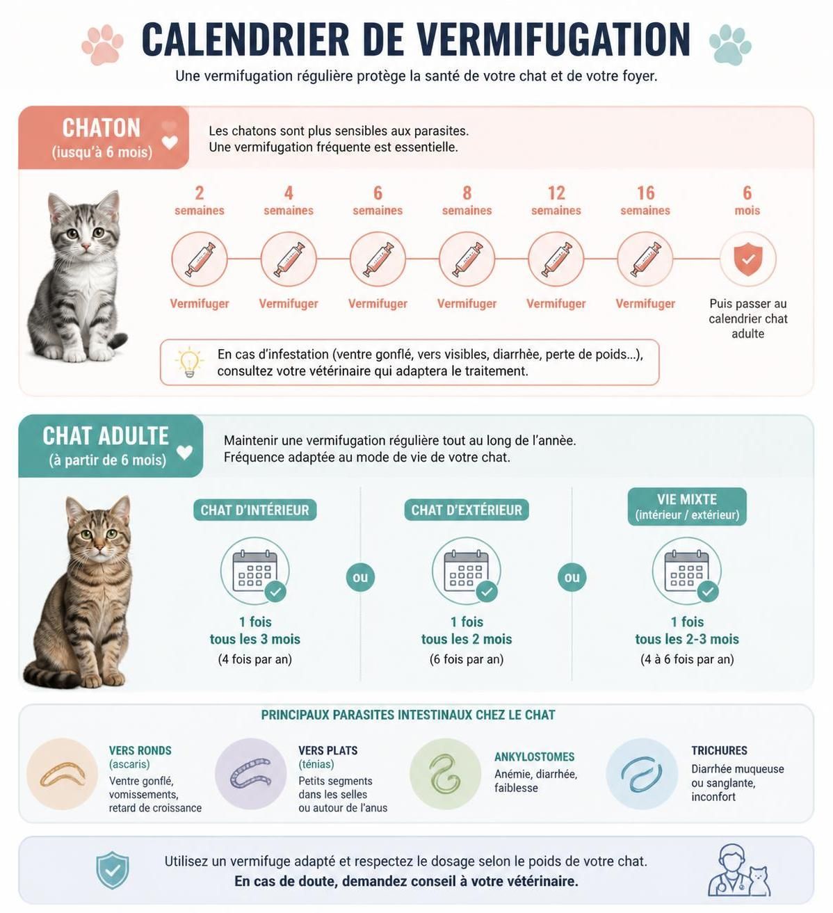 découvrez quand et comment vermifuger votre chat efficacement grâce à notre guide complet pour préserver sa santé et son bien-être.